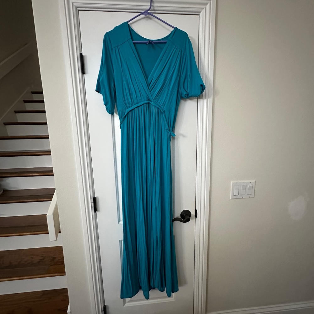 Teal seraphine XL maternity dress